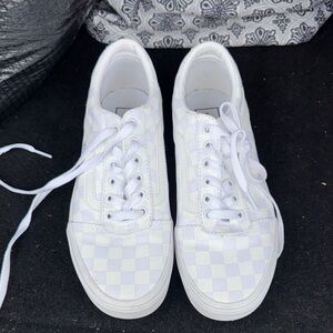 Vans Checkerboard Classic Low Top Sneakers - White